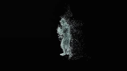 Fluid Human Figure Dissolving Particle Animation