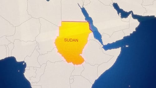 Sudan Map Highlight Animation with Country Name Reveal