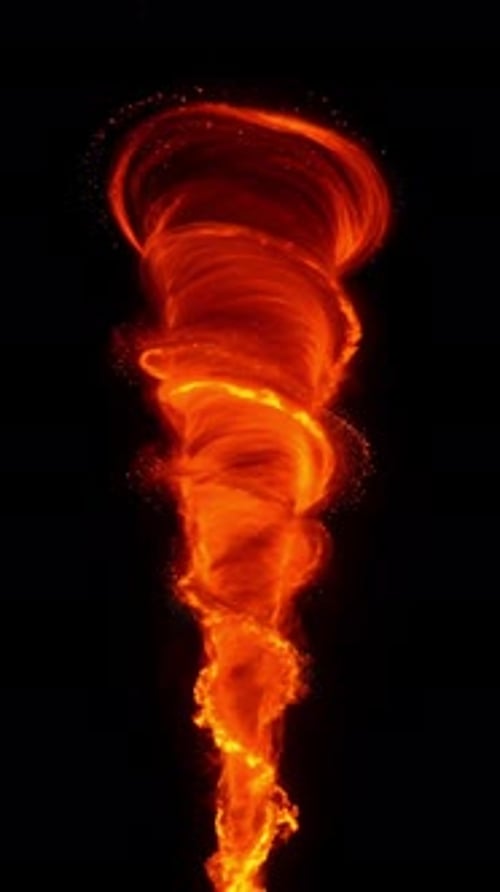 Glowing Fiery Tornado Vortex with Alpha Channel
