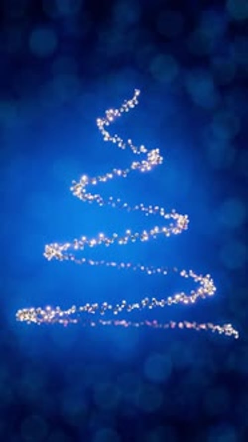 Sparkling Christmas Tree Light Reveal Vertical Animation