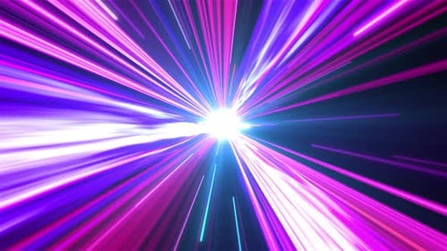 Futuristic Light Rays Speed Warp Tunnel Motion Background