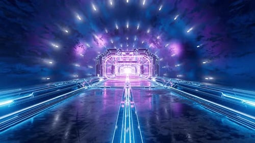 Neon Sci Fi Tunnel Loop