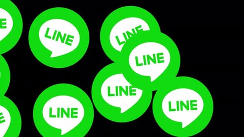 Line Social Media İcons Transition Alpha Channel 4K