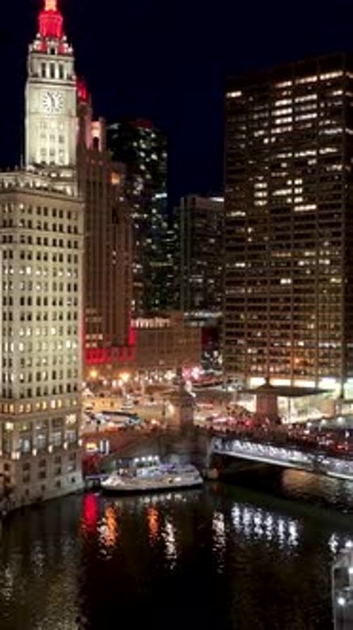 Chicago Skyline At Chicago In Illinois United States.