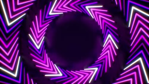 Neon Glowing Arrows Tunnel Loop Animation