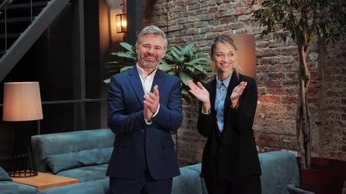 Business People Celebrating Corporate Achievement Success Clapping Hands