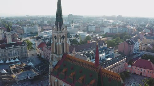 Top view of a church in Novi Sad