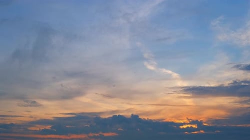 Sunset Sky Time Lapse with Clouds