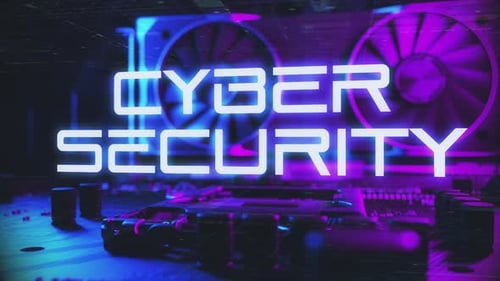 Cyber Security Futuristic Neon Title Animation