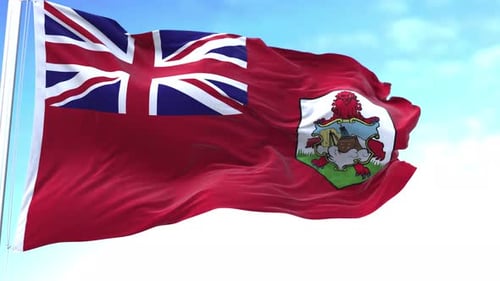 Bermuda Flag Waving in Realistic Wind Animation