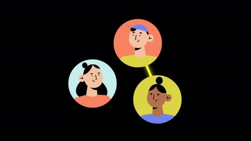 Business Networking Connected People On Alpha Channel 4K