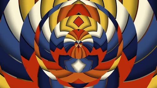 Multi Colored Psychedelic Circle Chevron Tile Background Loop