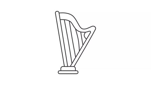 Minimalist Harp Line Art Animation