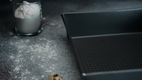 Flour, Eggs, and Tray for Baking at Home