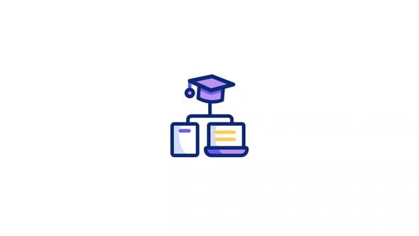 Online Elearning Study Animated Icon With Alpha Channel (4), Elements ...