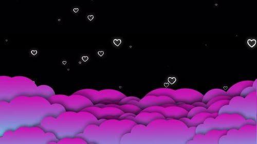 Handgezeichnetes Doodle-Herz mit Wackeleffekten und Wolkenanimation auf dem Alpha-Kanal. Herz-Symbol