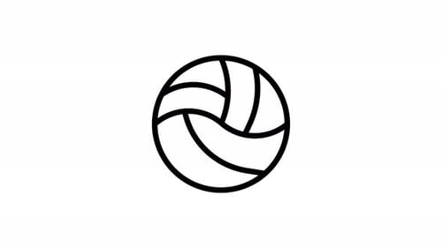 animation d'icônes de ligne de volley-ball