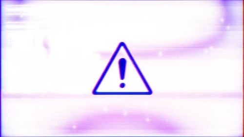 Digital Glitch Warning Sign Animation