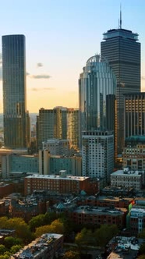 Diverse office towers and skyscrapers in the downtown of Boston.