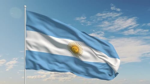 Argentina National Flag Waving Animation