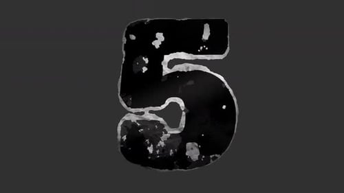 Aufgedruckter Grunge-Aufkleber, Nummer 5, abziehen