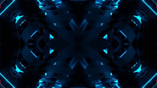 Cyan And Pink Infinite Kaleidoscopic Neon Abstraction Background Vj Loop In 4K