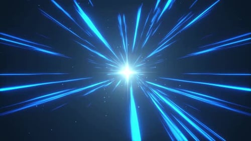 Blue Futuristic Light Speed Warp Tunnel Loop Background