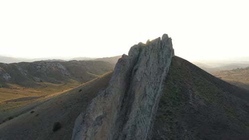 Aerial View Of Cliffs And Mountains At Sunset 3
