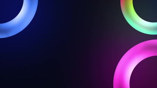 Glowing Colorful Circle Landscape Animation Background V3