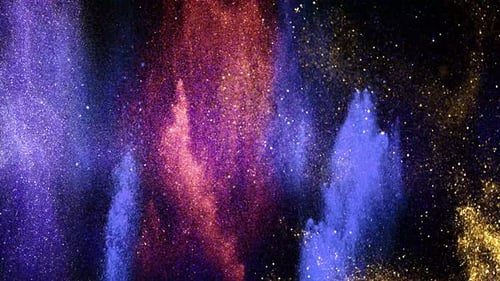Vibrant Glitter Particles Bursting Upwards Abstract Loop Background