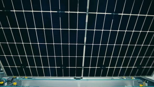 Automated Solar Panel Production Line. Modern, Bright Manufacturing Facility. solar panel manufactur