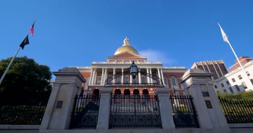 Boston State House Summer Afternoon Ambiance