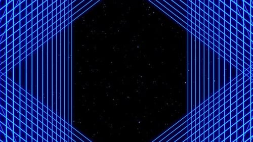 Blue Lines and Particles Frame