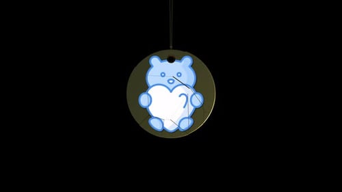 Animated Decorative Pendant Charm Reveals Cute Teddy Bear Heart