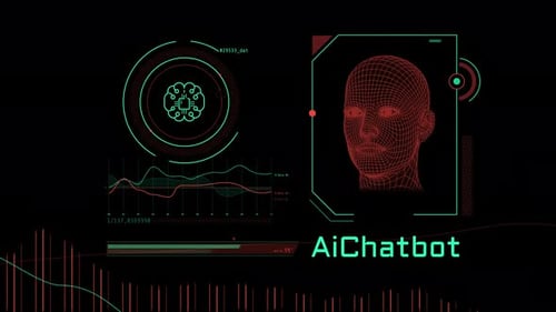 Artificial Intelligence Chatbot Infographics on Alpha Channel