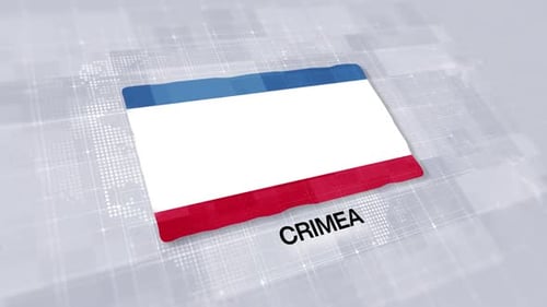 Crimea Flag Presentation Displayed On Modern Clean White Background