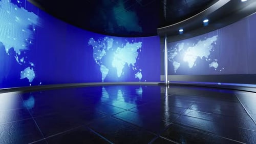 Virtuelles 3D-Studio, News Studio-Hintergrund