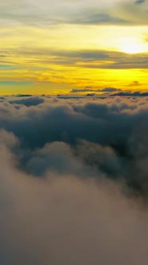 Sunrise Above The Clouds Alpine Mountain Landscape Dawn Sunrise