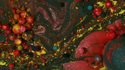Paint Emulsion Blend Bubble Art Ink Oil Glitter