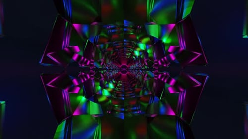 Abstract Seamless VJ Loop with Dynamic Geometry and Strobe Light Effects