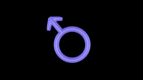 Rotating 3D Male Gender Symbol Animation