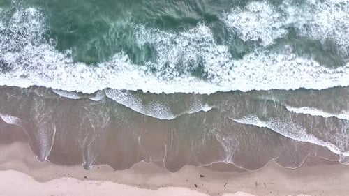 Sea Waves Rolling From Drone Ocean Waves Captured By Drone Drone View of Breaking Waves Aerial Shot
