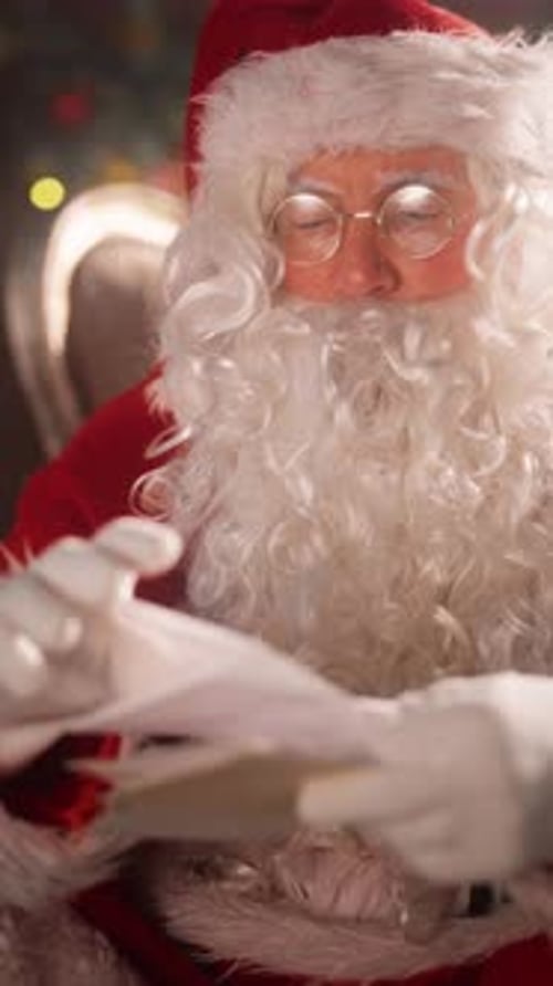 Santa Claus Reading Christmas Letters