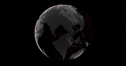 Futuristic Dotted Earth Globe Rotation Animation