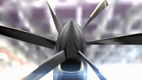 Close-Up of a Modern Aircraft Propeller