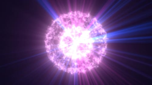 Abstract Glowing Energy Sphere Pulsating Light Rays