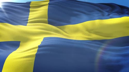 Waving Sweden Flag Seamless Loop