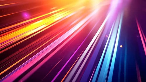 Dynamische, lebendige Lichtstrahlen ziehen über einen dunklen Hintergrund