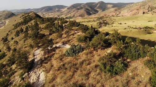 Aerial View of Green Mountainous Rural Landscape
