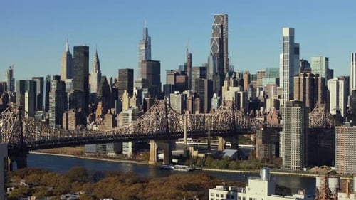 Queensboro Bridge Connecting Roosevelt Island to Long Island City Queens New York City with